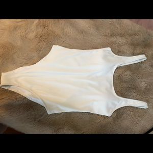 Aerie white Ribbed one piece Swimsuit